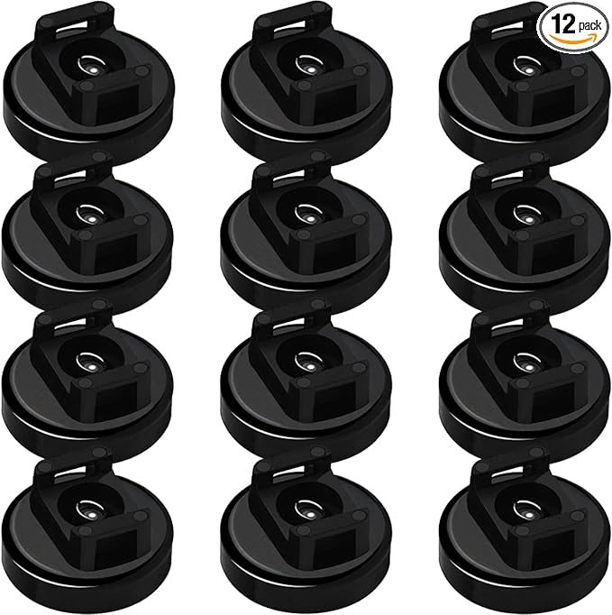 Magnet Zip Tie Mount Magnetic Zip Ties Mount 25LBS Strong Multipurpose Wire Cable Holder Mount Wire Clips Management for Home Office Marine Electrical Wiring (Black, 12 Piece)