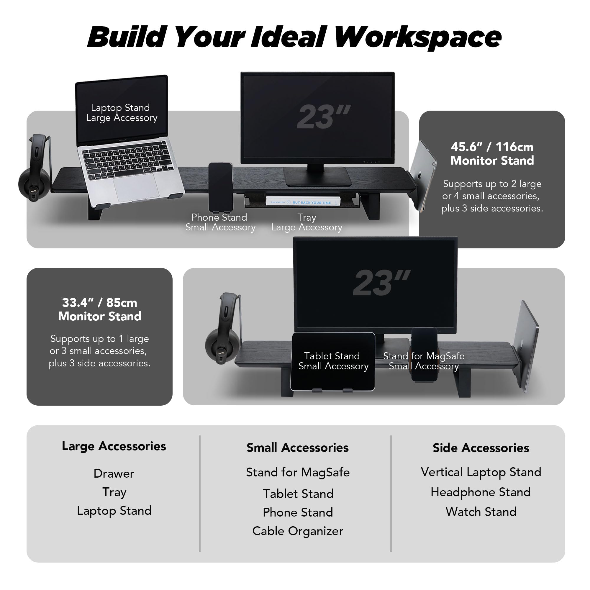ULTRARM Moodular Laptop Tray Stand Add-On for Slide Rails, Do Not Use Alone