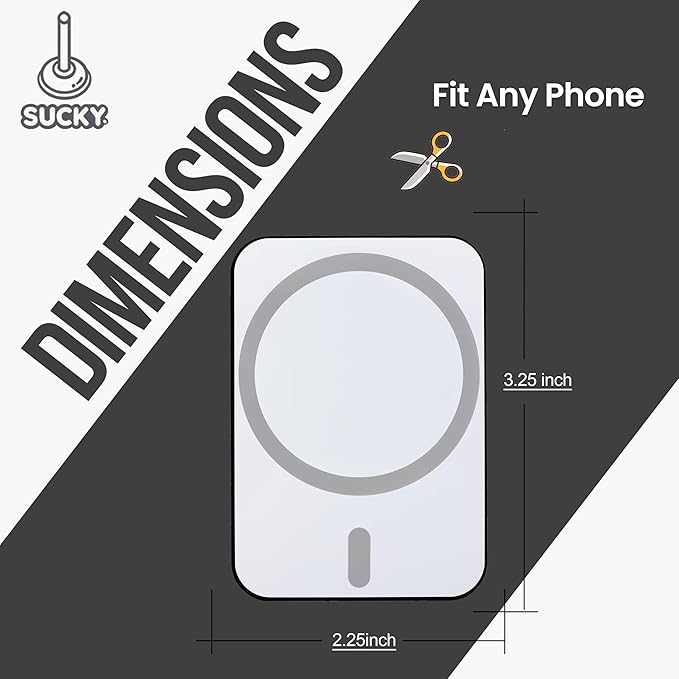 SUCKY Silicone Suction Phone Case Adhesive Mount - Anti-Slip Holder, Hands-Free Fidget Toy, Phone Accessory for iPhone and Android (Deep Black, Magnetic)