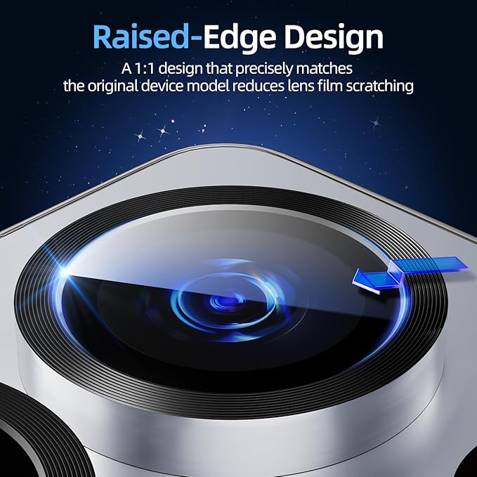 X-it Camera Lens Protector for Samsung S25 Ultra, 9H Tempered Glass, Independent Metal Aluminum Edge Original Protection Design, Suitable for Phone Case, Anti-scratch, Anti-reflective,Blue