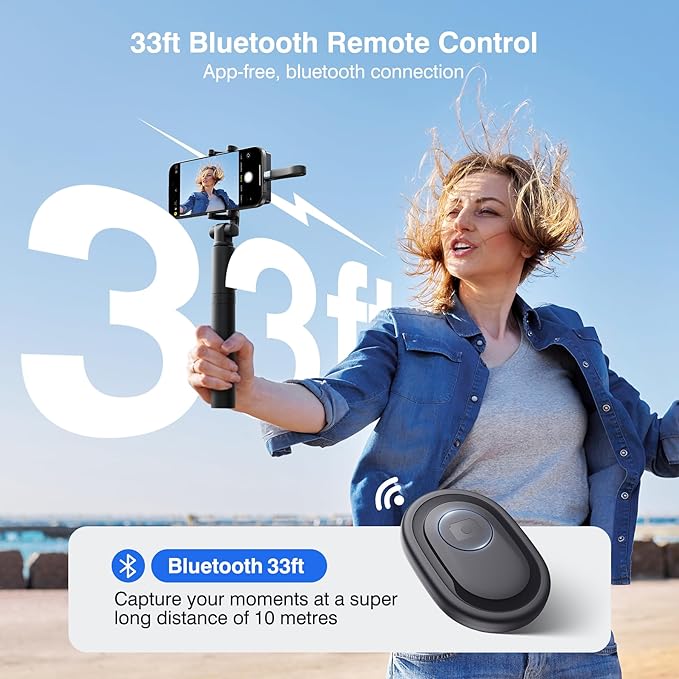 Vlog Selfie Monitor Screen, Magnetic Phone Vlog Selfie Monitor Screen 4K 60fps Bluetooth Remote, Back Camera Monitor for Vlog Live Stream TikTok, Compatible with iPhone & Android
