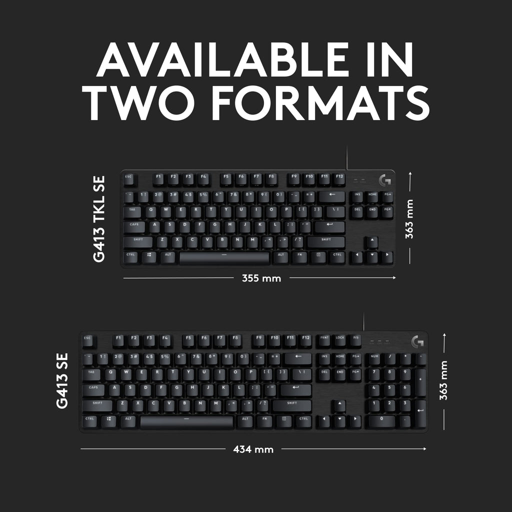 Logitech G413 SE Full-Size Mechanical Gaming Keyboard - Black