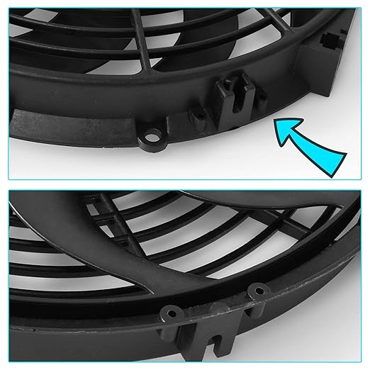 MuHize Radiator Cooling Fan - 12V 80W Universal Electric 10-Inch Fan Assembly with Bolt-On Kit, SAE Radiator Fans for Cars & SUVs (Black)
