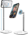 COOPER MagStand - Adjustable Magnetic iPhone Stand for Desk & Phone Holder for Video Recording, Compatible with MagSafe, Stand for iPhone 16 Pro Max, 15/14/13/12, Small Mag Safe Tripod (Cream White)
