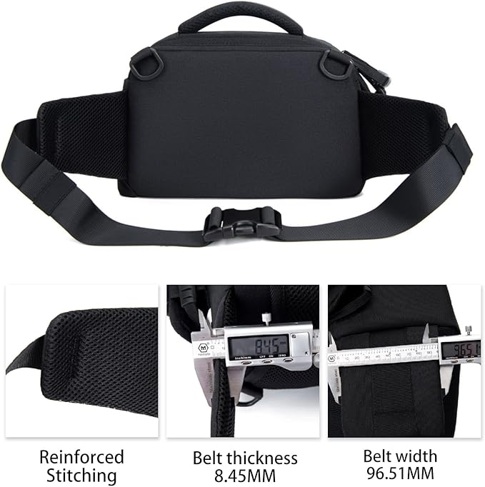 Cwatcun Waist Camera Case DSLR SLR Bag Sling Shoulder Camera Bag Water Resistant Pack for Camera Carrying Case for photographer Hiking Shooting Traveling Men Women
