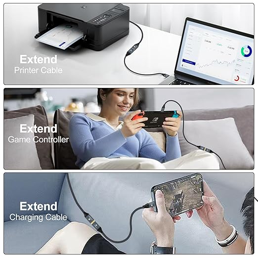 USB 3.0 Extension 6.6FT, USB Male to Female USB 3.0 Extender Cable for Webcam, Camera, Phone, USB hub, Mouse, Keyboard, Printer, Hard Drive, Headset