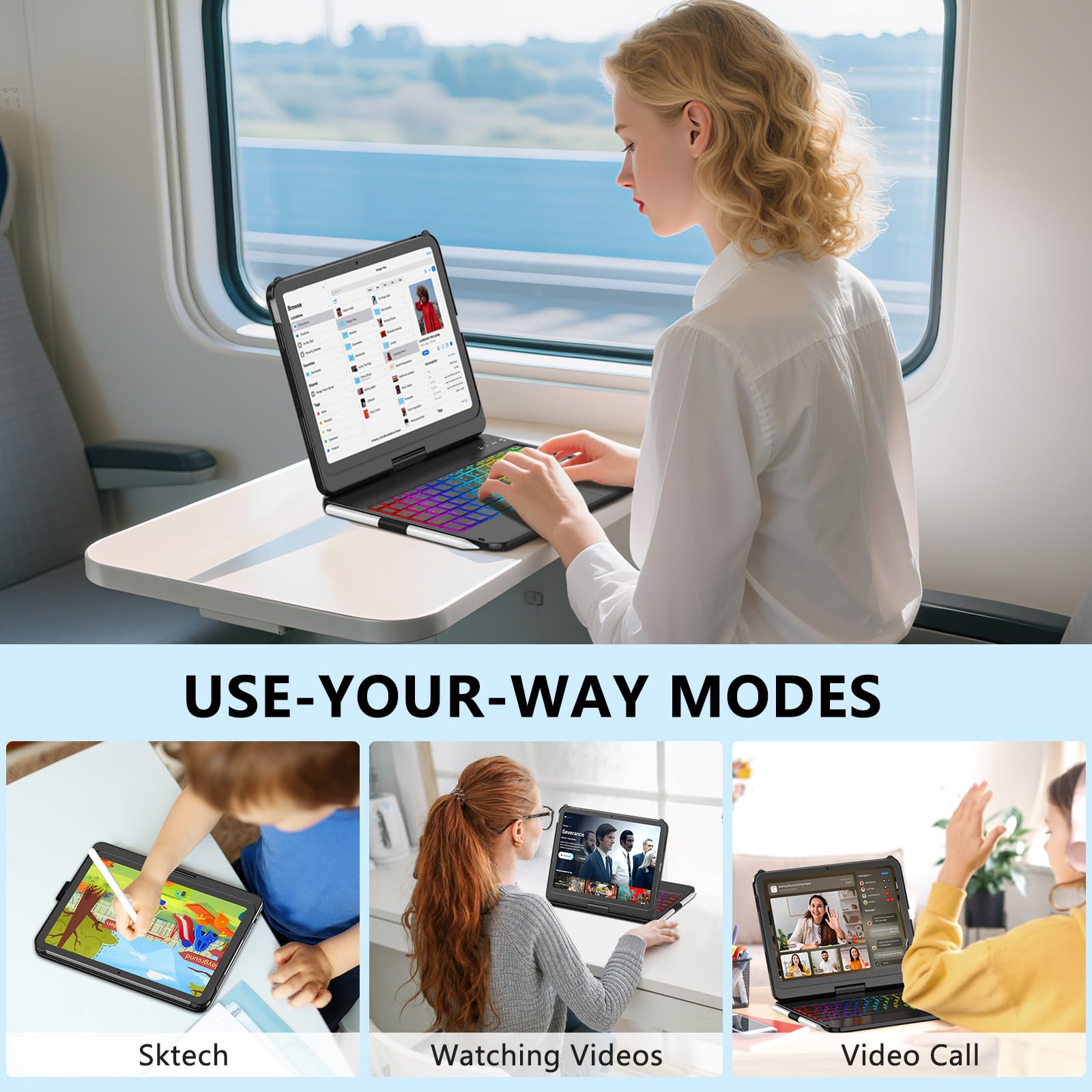 Touch Keyboard Case for iPad A16 11th Generation/10th Generation 10.9 inch