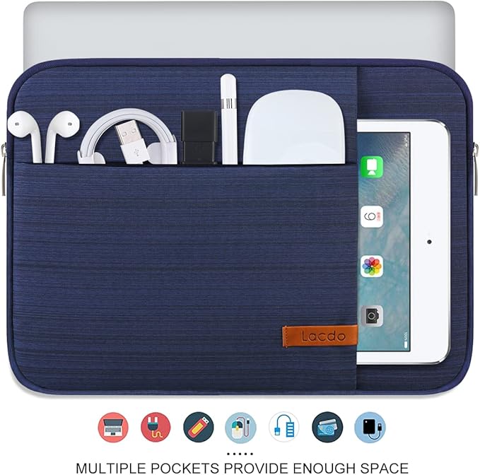 Lacdo Laptop Sleeve Case for 14 inch New MacBook Pro M4/M3/M2/M1 Chips Pro Max A3112 A3401 A3185 A2918 A2992 A2779 2024-2021, 13.8" 13.5" Microsoft Surface Laptop 7th 6 5 4 3 Computer Bag, Blue