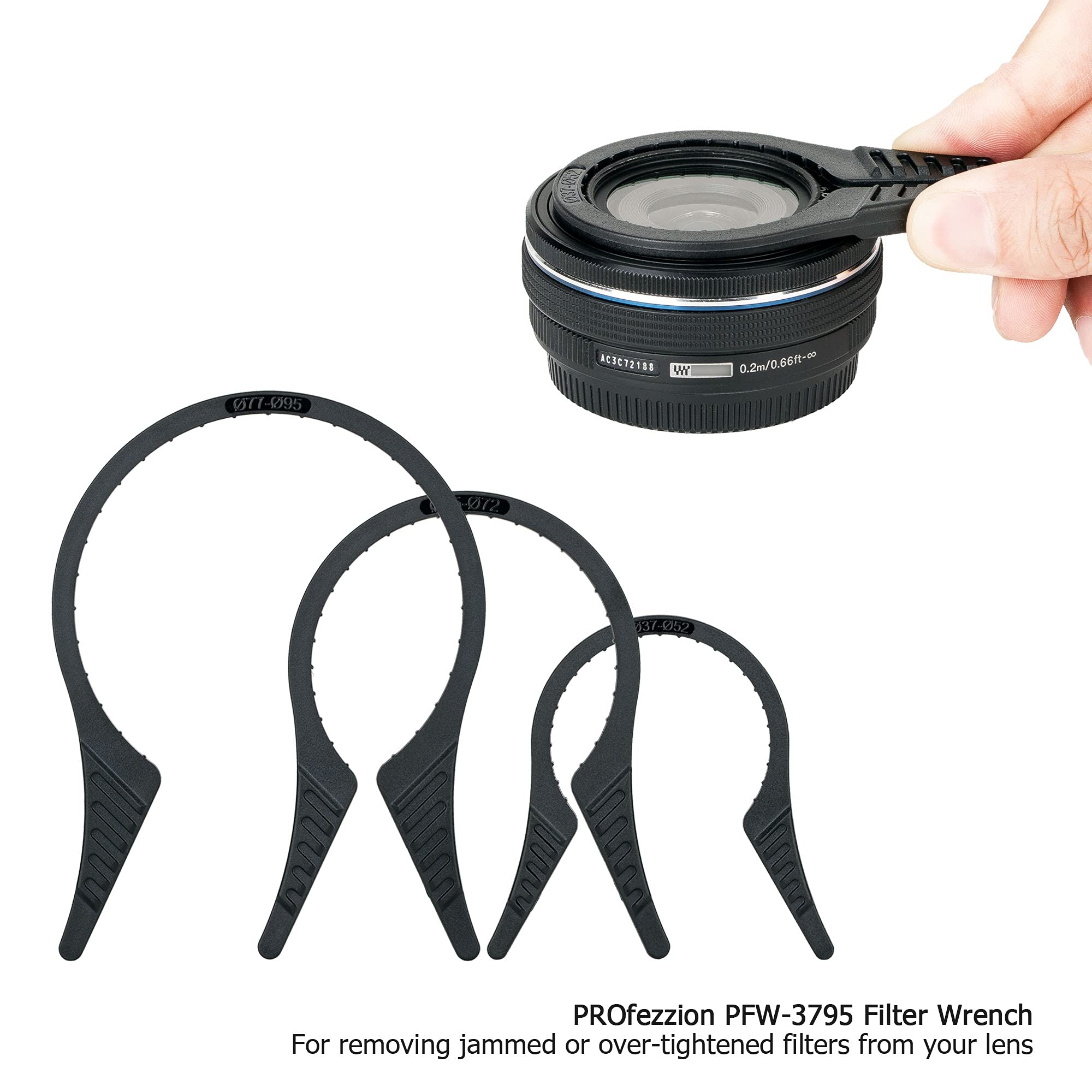 PROfezzion Camera Lens Filter Wrench Kit for ND UV CPL Filter, 3-Pack