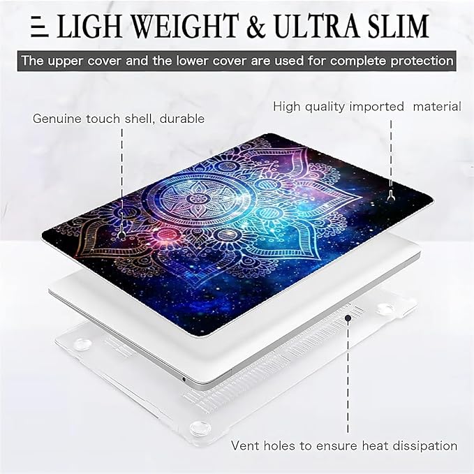 Compatible with MacBook Air 13.3 13.6 Inch Case 2022 2021 2020 2019 Plastic Hard Shell Case Cover,13.3 Pro(A1706/A1708/A1989/A2159/A2289/A2338), Galaxy