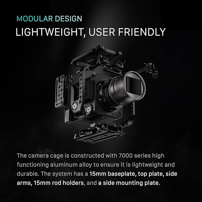 Tilta Camera Cage Compatible with Sony BURANO | Arri Rosettes, 1/4"-20 and 3/8"-16 Threads | w/Top Handle, Left/Right Side Arm, Battery Plate (Advanced Kit - V Mount)