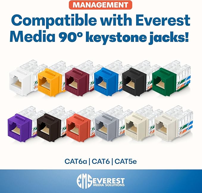 Everest easyJACK - 90° Angled Speed Termination Keystone Tool - Time Saver Network Punch Down Tool - To Be Used ONLY with Everest 90° Angled RJ45 Cat5e, Cat6a and Cat6 Keystone Jacks (B087N7QQD2)