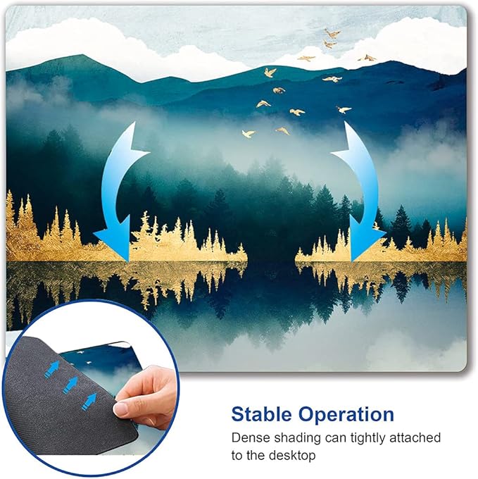 Mountains Landscape Mouse Mat, Waterproof Non Slip Rubber Base Mouse Pad for Office Laptop, 9.5"x7.9"x0.12" Inch