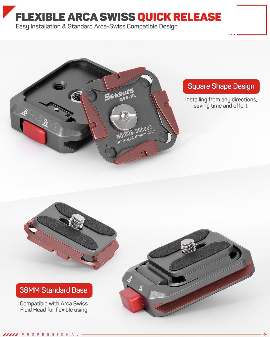 IFOOTAGE Q38-PL Quick Release Plate Camera QR Adapter
