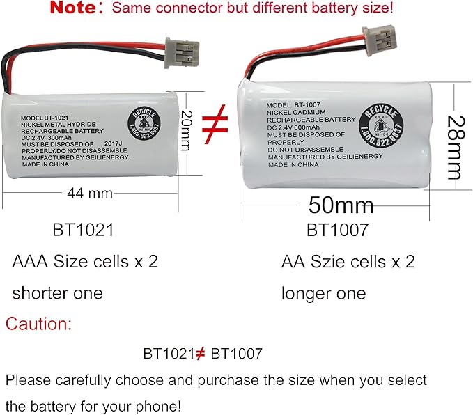 GEILIENERGY BBTY0651101 Battery Compatible with Uniden BT1007 BT-1007 BT904 BT-904 BT1015 BBTY0460001 BBTY0510001 BBTY0624001 BBTY0700001 HHR-P506, HHR-P506A Cordless Phone(4-Pack)