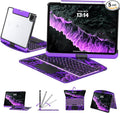 Transparent Case with Keyboard for iPad Air 13 Inch (M3/M2, 2025/2024), iPad Pro 12.9 Inch (6/5/4/3 Gen),7-Color Backlit,Magic wireless Keyboard, 360°Rotating,with trackpad,Pencil Holder,Purple
