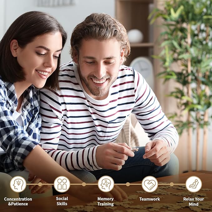 Custom Photo Puzzle – Personalized 1000 Piece Jigsaw Puzzle from Your Photos – Custom Puzzle Gift for Family, Pets, Wedding, Anniversary, Adults, and Couples(1000-vertical)