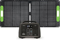 BLUERISE Solar Generator 320Wh Portable LiFePO4 Power Station with Foldable Solar Panels 60W with 2 AC Outlet 110V/300W Solar Mobile Battery Packup for Camping Hunting Home Emergency