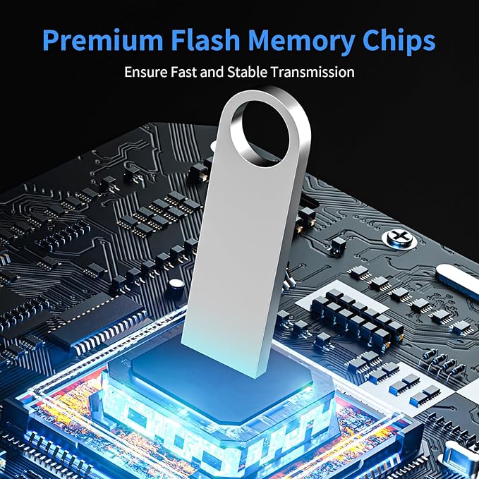 USB 3.0 Flash Drive 128GB 2 Pack, Wooolken High Speed USB 3.0 Thumb Drives Sleek Metal Flash Drives with Keychains, Memory Stick, USB Drive for PC/Computers/Mac/Laptops