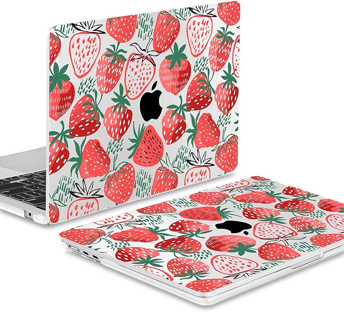 May Chen for MacBook Air 13.6 Inch Case 2025/2024/2023/2022 Release (Model A2681 A3113 A3240, M2 M3 M4 Chip) – Hard Shell Laptop Cover with Keyboard Cover & Screen Protector，Strawberries