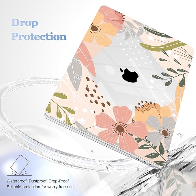 for MacBook Pro 16 inch Case 2019 2020 Release Model A2141, Plastic Hard Shell Cover with Keyboard Cover & Screen Protector for MacBook Pro 16 inch with Touch Bar & Touch ID - Floral P227