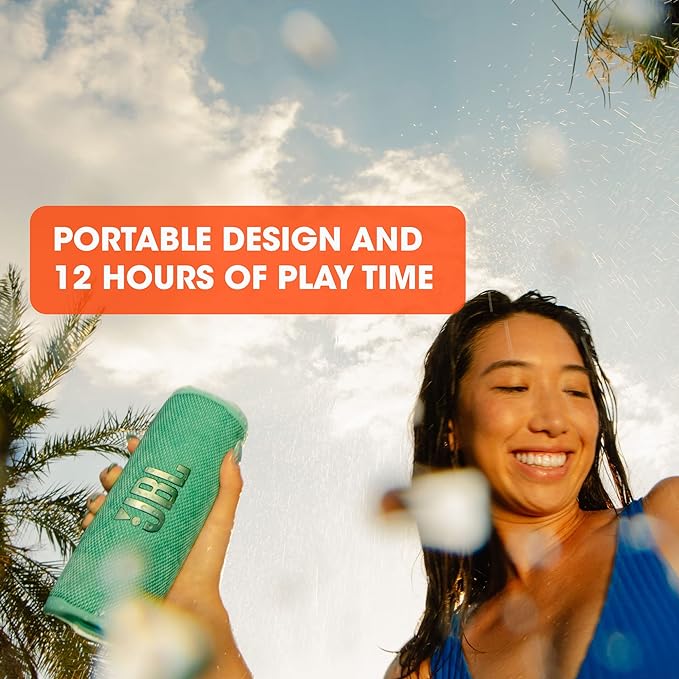 JBL Flip 6 - Portable Bluetooth Speaker, powerful sound and deep bass, IPX7 waterproof, 12 hours of playtime, JBL PartyBoost for multiple speaker pairing for home, outdoor and travel (Grey)