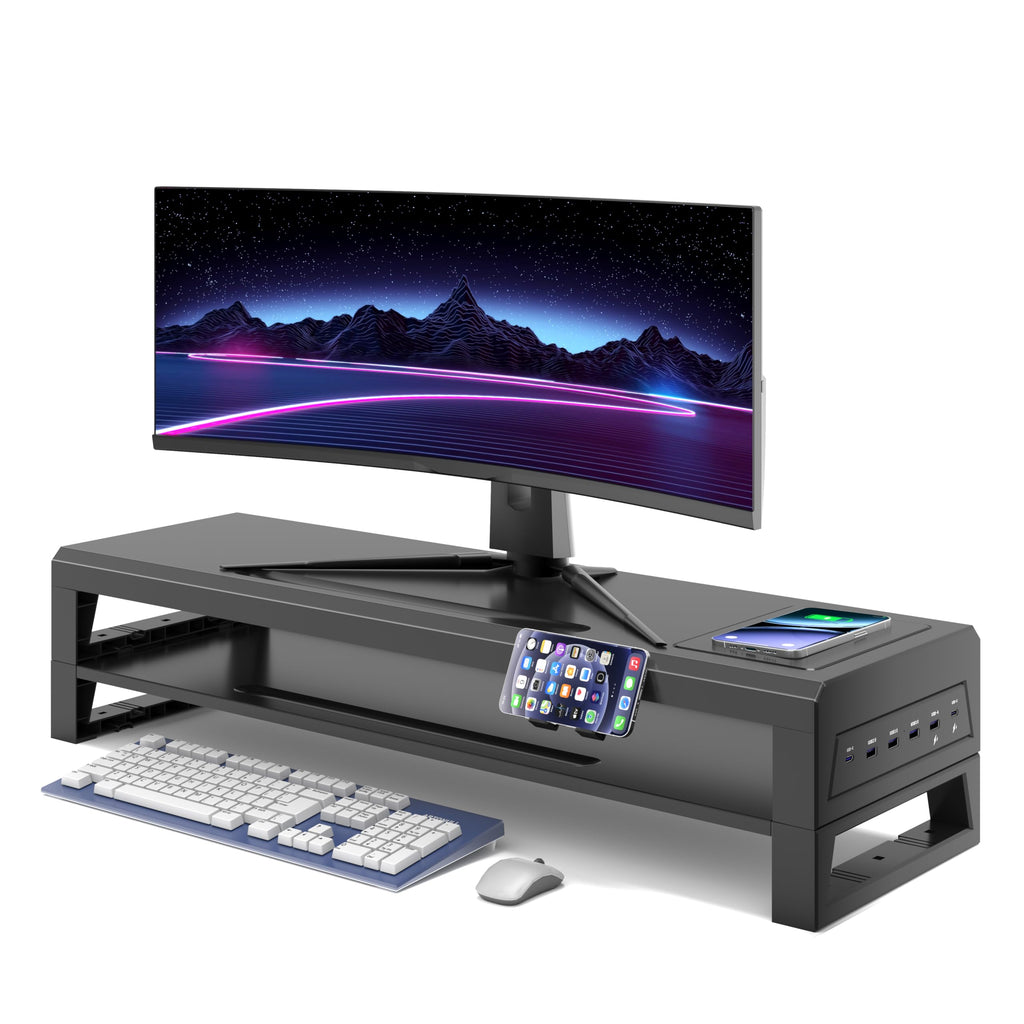 GECKOSTROLL Computer monitor stand (Wireless Charging, Two-layer 700mm)