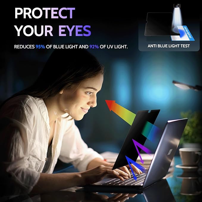 Privacy Screen for 13.5 Inch Surface Laptop 6/5/4/3/2/1, MagicSuction™ Removable Anti Spy Black Protector, Glare Blue Light Filter for Microsoft Laptop Computer Monitor