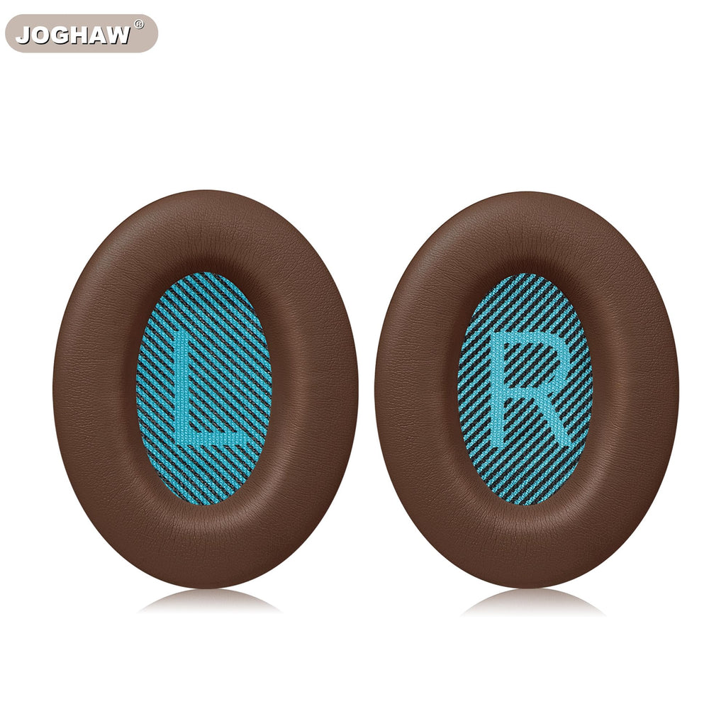 Joghaw Headphones Replacement Ear Pads, Protein Leather earpad Cushions for Bose AE2/QC15/QuietComfort QC25 Headphones, Replacement Earpads, Softer Memory Foam - Brown