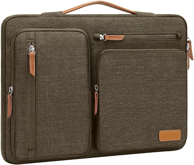 MOSISO 360 Protective Laptop Case 16 inch, 15-15.6 inch Laptop Sleeve Compatible with MacBook Pro 16, HP, Acer, Dell, Lenovo, ASUS, Side Open Carrying Case with 4 Zipper Pockets&Handle,Carob Brown