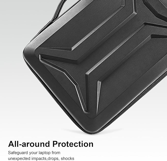 DOMISO 17 Inch Laptop Case Rugged Sleeve Waterproof Hard Shell Protective Cover Fits Most 17-17.3" Laptops/Dell XPS 17 / HP Envy 17 (Black)