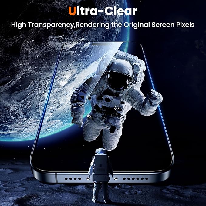 UniqueMe for iPhone 15 Plus Screen Protector - [Military Grade Shatterproof & 9H+ Hardness] Screen Protector 15 Plus Tempered Glass Full Coverage Protection, Easy Installation, 2 Packs