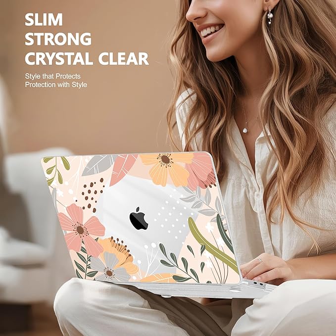 for MacBook Pro 16 inch Case 2019 2020 Release Model A2141, Plastic Hard Shell Cover with Keyboard Cover & Screen Protector for MacBook Pro 16 inch with Touch Bar & Touch ID - Floral P227