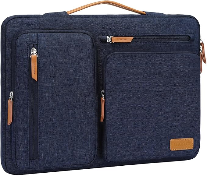 MOSISO 360 Protective Laptop Case 16 inch, 15-15.6 inch Laptop Sleeve Compatible with MacBook Pro 16, HP, Acer, Dell, Lenovo, ASUS, Side Open Carrying Case with 4 Zipper Pockets&Handle, Navy Blue