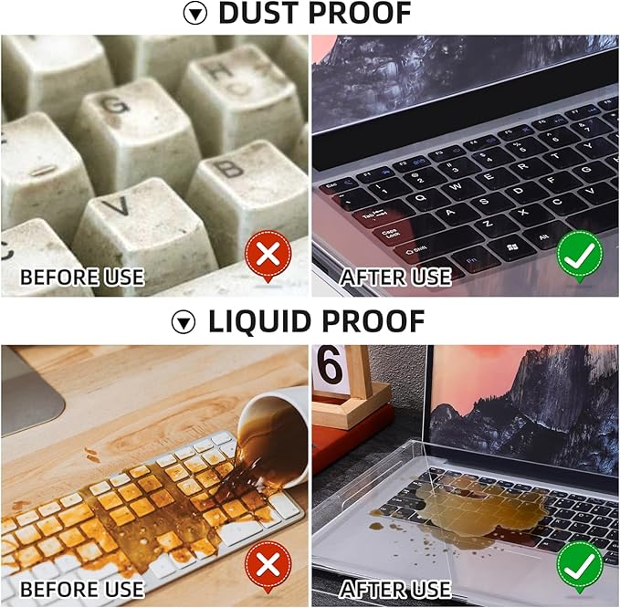 NOLITOY Acrylic Keyboard Dust Cover Waterproof Transparent Keyboard Protector for Laptop and Desktop Keyboards Durable Protective Case to Prevent Dust and Spills