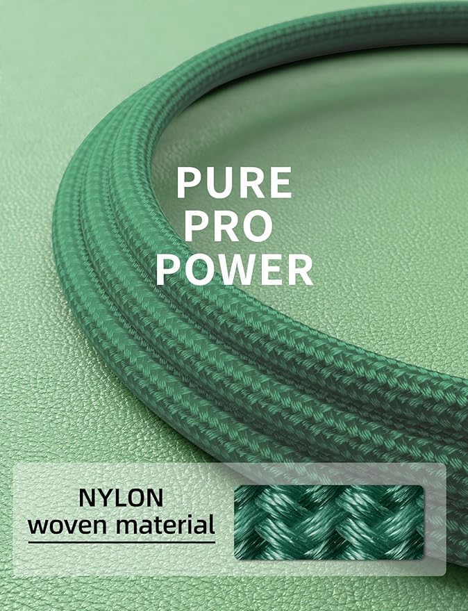 USB C Cable 6FT, 2Pack USBC to USBC Fast Charging Cable, iPhone 16 15 Charger Cable Long Type C Cord Nylon Braided Compatible with iPhone 16/15/Pro Max/Plus/Samsung Galaxy S23/LG/Switch-Green