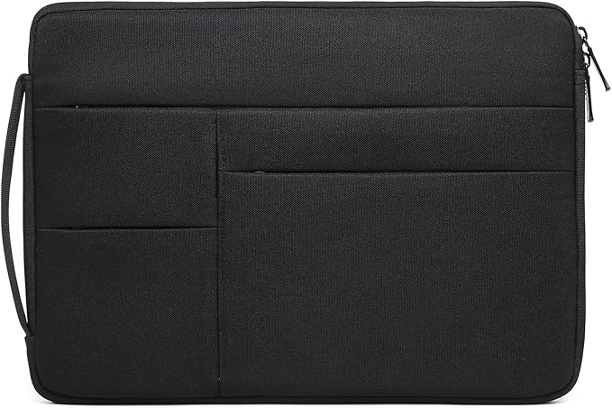 HYZUO 14-15 Inch Laptop Sleeve Bag for MacBook Air 15 M4 M3 M2, MacBook Pro 15, 15" Surface Laptop, XPS 14/15 Plus, Portable NoteBook Case for 14" HP Dell Lenovo ThinkPad Asus, Classic Black
