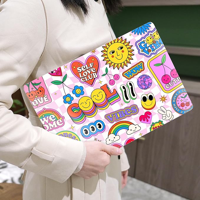 MEEgoodo Case for M4/M3/M2 MacBook Air 13.6 inch Case 2025 2024 2022, Fit Model A3240/A3113/A2681, Laptop Hard Shell with Keyboard Cover Compatible with MacBook Air 13 inch, Pattern Stickers