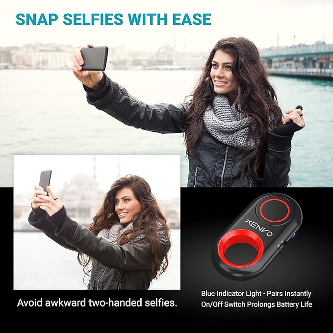 Shutterbug - Camera Shutter Remote Control - Bluetooth Wireless Selfie Button Clicker - Compatible with iPhone, iPad, Android, Samsung, and Google Pixel Cell Phones, Smartphones and Tablets
