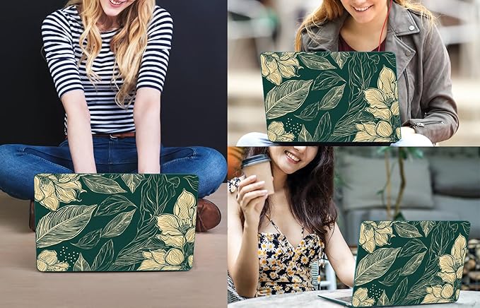 CISSOOK Compatible with MacBook Pro 13 inch Case 2025-2016 Release M2 M1 A2338 A2251 A2289 A2159 A1989 A1706, Plastic Hard Shell Case & Keyboard Cover & Screen Protector, Elegant Floral