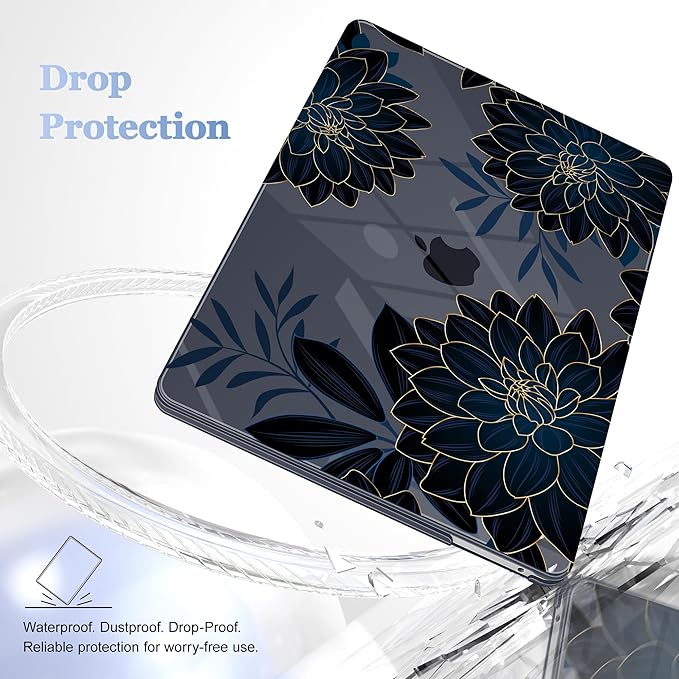 Case for MacBook Pro 13 inch with/Without Touch Bar (2016-2022, M2 A2338 M1 A2289 A2251 A2159 A1989 A1706 A1708), Hard Shell + Keyboard Cover + Dust Plug, Flower Dahlia