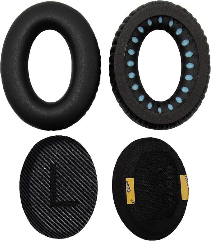 Replacement Ear Pads - Compatible with QuietComfort 35 & QC35 ii Headphones,Softer Leather, Premium Noise Cancelling Earpads, Durable & Comfortable Ear Cushions (QC 35-Black&Black)
