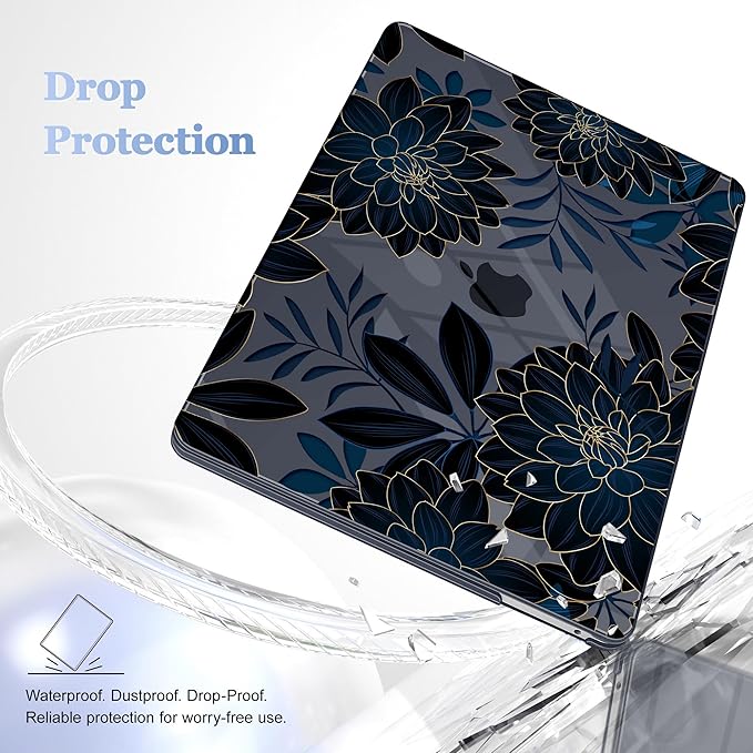 May Chen for MacBook Pro 13 inch Case 2022 2021 2020 Release A2338 M2 M1 A2289 A2251, Plastic Crystal Hard Shell Case Cover for MacBook Pro 13 inch Touch Bar Fits Touch ID, Luxury Dahlia