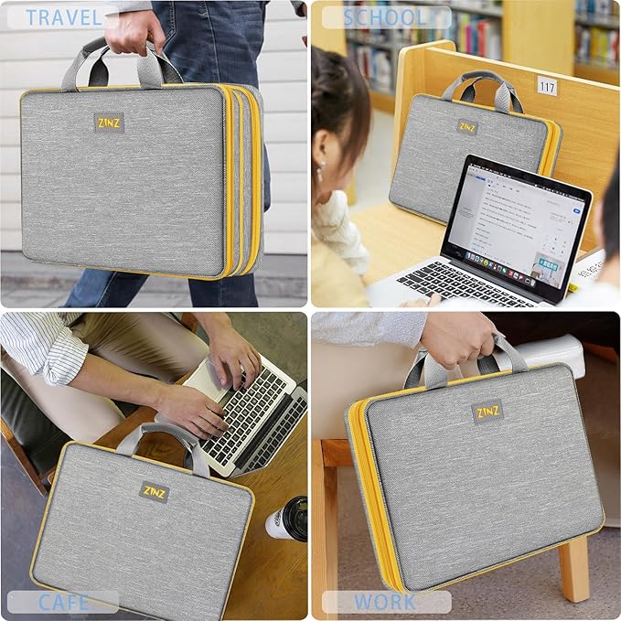 ZINZ Slim Expandable Laptop Case 15.6 Inch Sleeve Upgraded Protective Durable Recycled Carrying Case Compatible with MacBook 15" & 16" and Most 15" 15.6" 16" Notebook,G01YL01