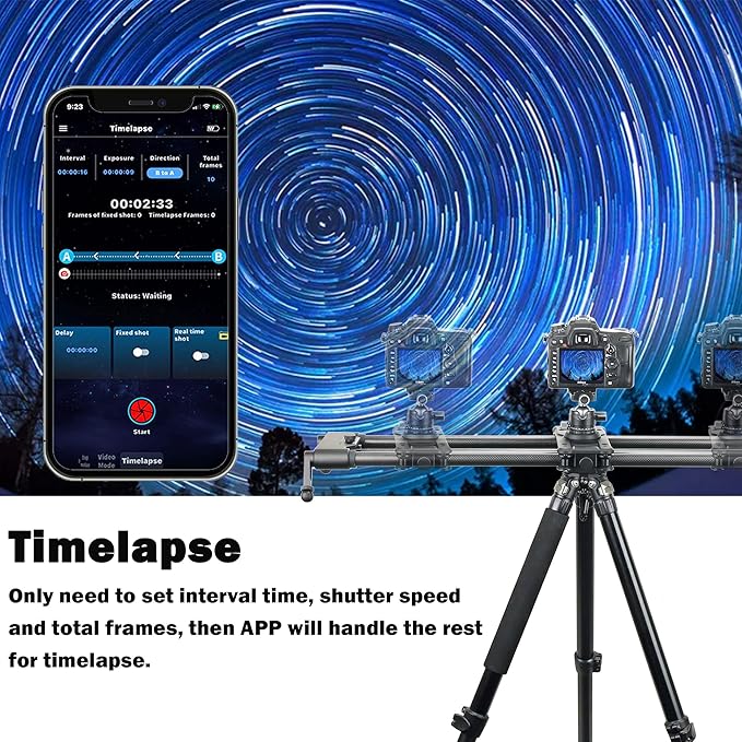Konova New G1 Wireless Motorized Integrated Carbon Slider for Video, Time Lapse, Stop Motion, Parallax Panormaic Shooting (60cm (23.6"))