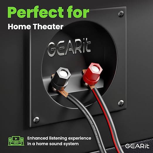 GEARit Speaker Wire 14 Gauge, Speaker Cable 200ft for Car Audio, Home Theater, CCA(Black)