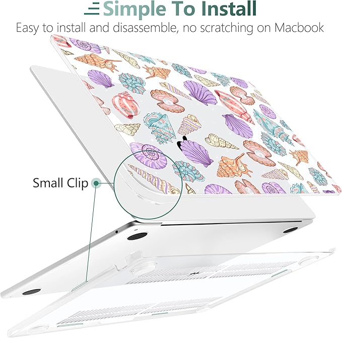 TWOLSKOO Compatible with M4 MacBook Air 13.6 inch Case 2025-2022 Release M4 A3240 M3 A3113 M2 A2681, Plastic Hard Shell & Keyboard Cover & Type C Adapter & Screen Protector, Colorful Shells