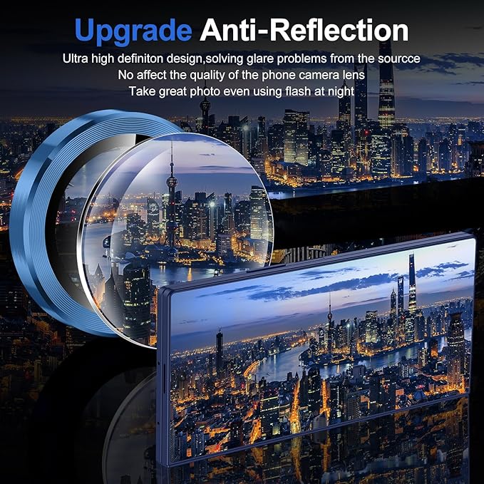 for Samsung Galaxy Z Fold 7 Camera Lens Protector, Individual Metal Ring Tempered Glass Lens Cover, [Strong Adsorption] Scratch Resistant Ultra-Thin HD Clear Lens Cover, 1 Set-Blue Shadow