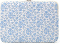 Puffy Laptop Sleeve 13-15.6 Inch Cute Quilted Laptop Protective Case Padded Floral Computer Sleeve for MacBook (B-Blue, 13 Inch)