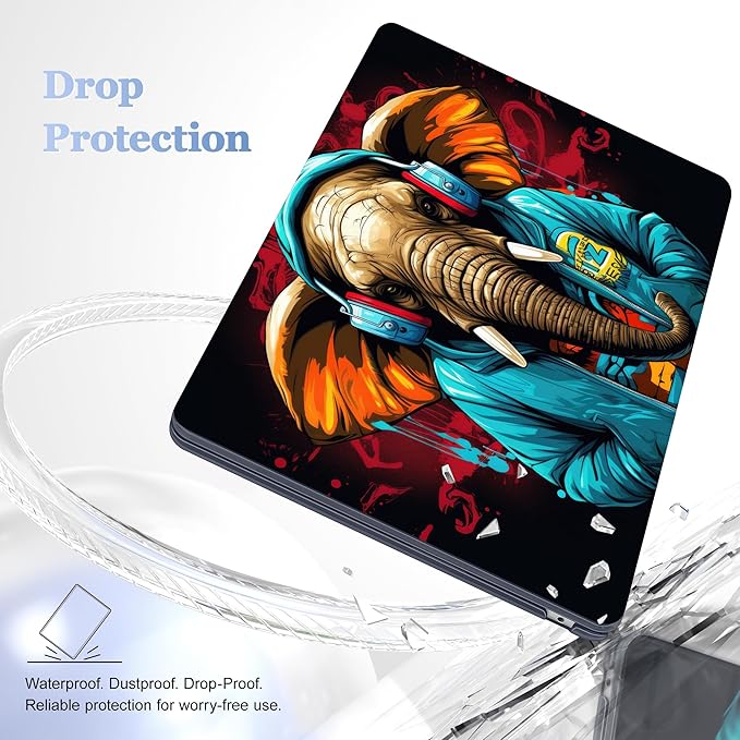 Case for MacBook Air 15 Inch 2025 2024 2023 Release M4 A3241 M3 A3114 M2 A2941, Hard Shell with Screen Protector & Keyboard Cover, Compatible with Touch ID, Elephant Hoodie